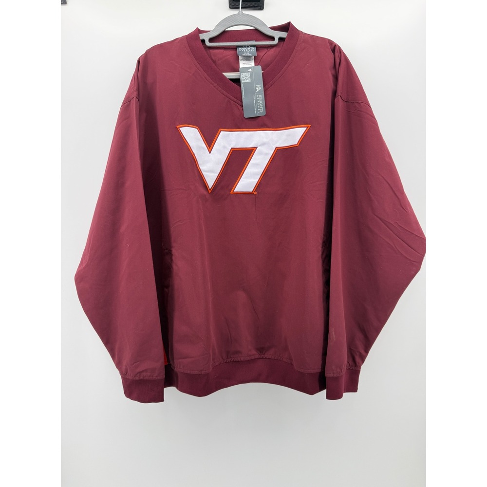 Knights Apparel Virginia Tech Hokies V-Neck Windshirt Pullover Maroon XL NEW‎